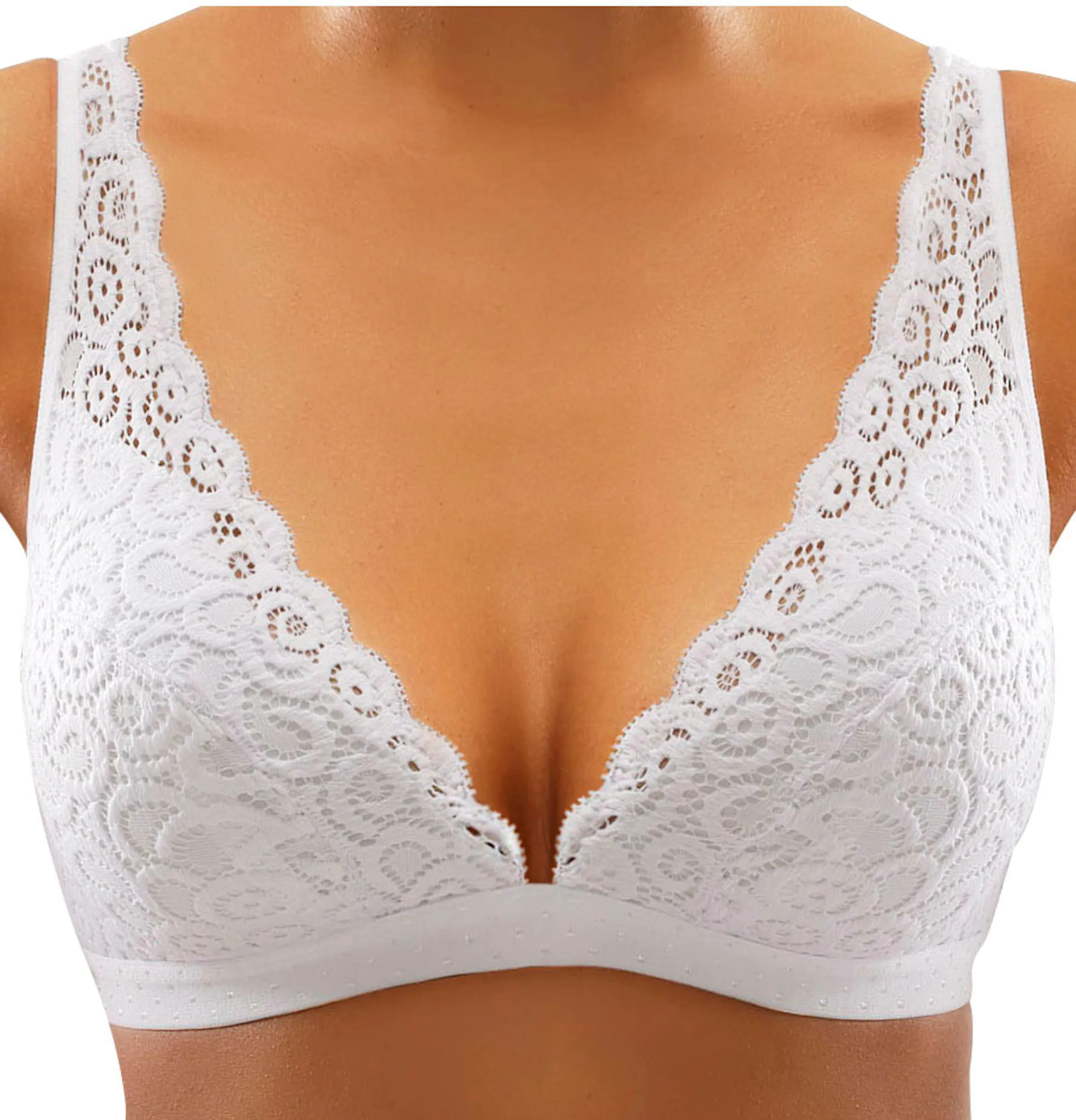 petite fleur Bralette-BH in rauchblau+weiß
