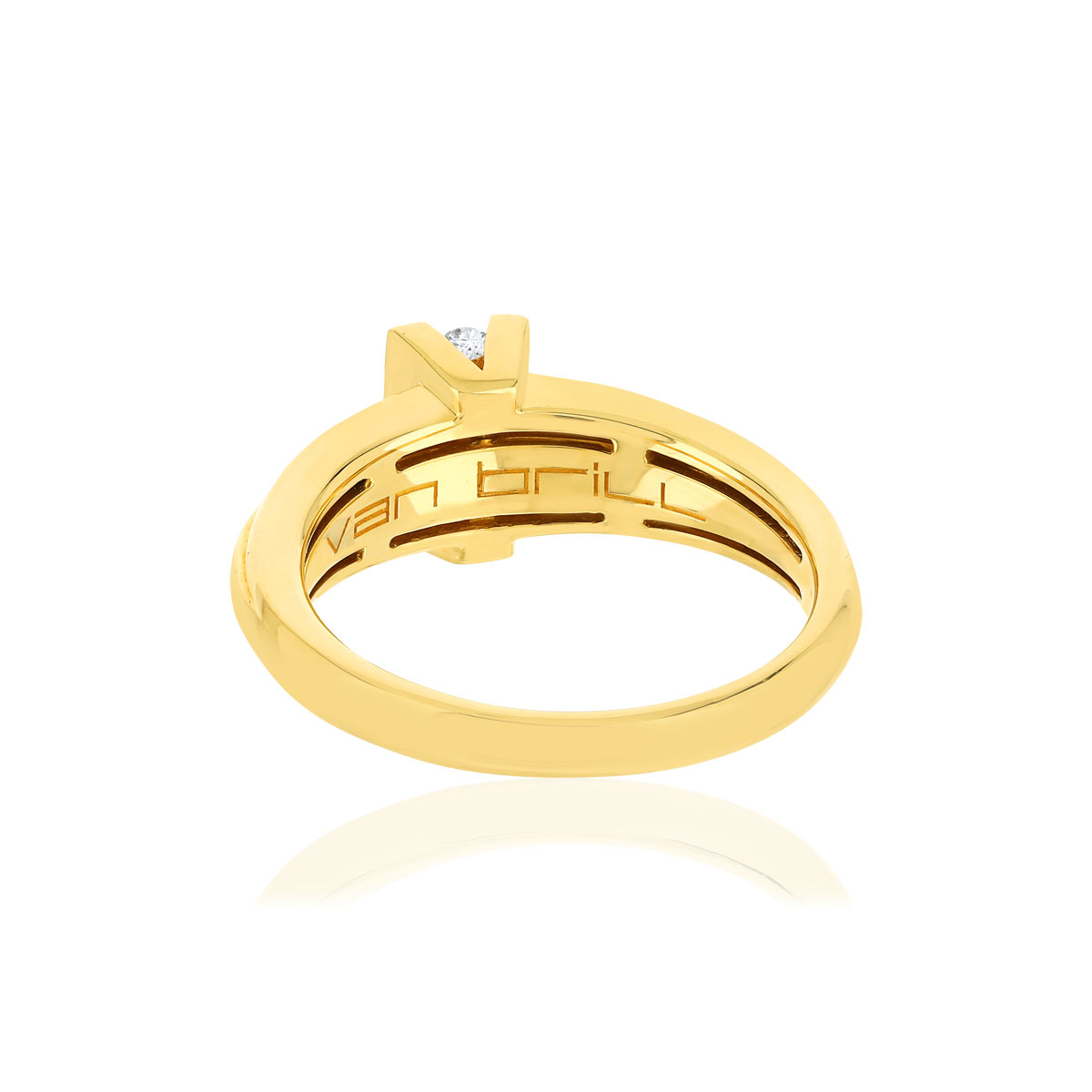 Bague VAN BRILL or jaune 750, diamants.