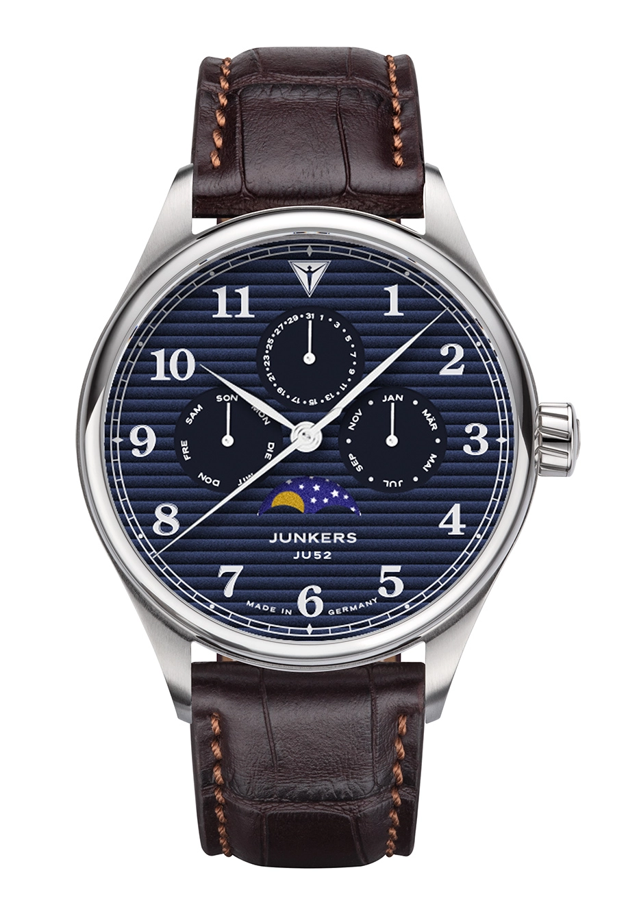 Junkers Tante JU Mondphase Herrenuhr Blau 9.33.01.01
