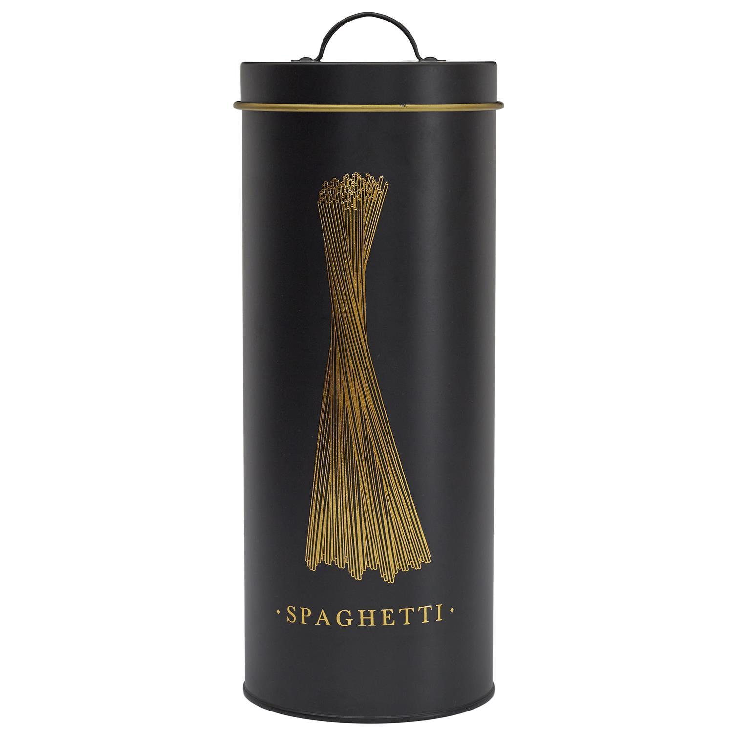 BOITE METAL NOIR ET DORE SPAGHETTI