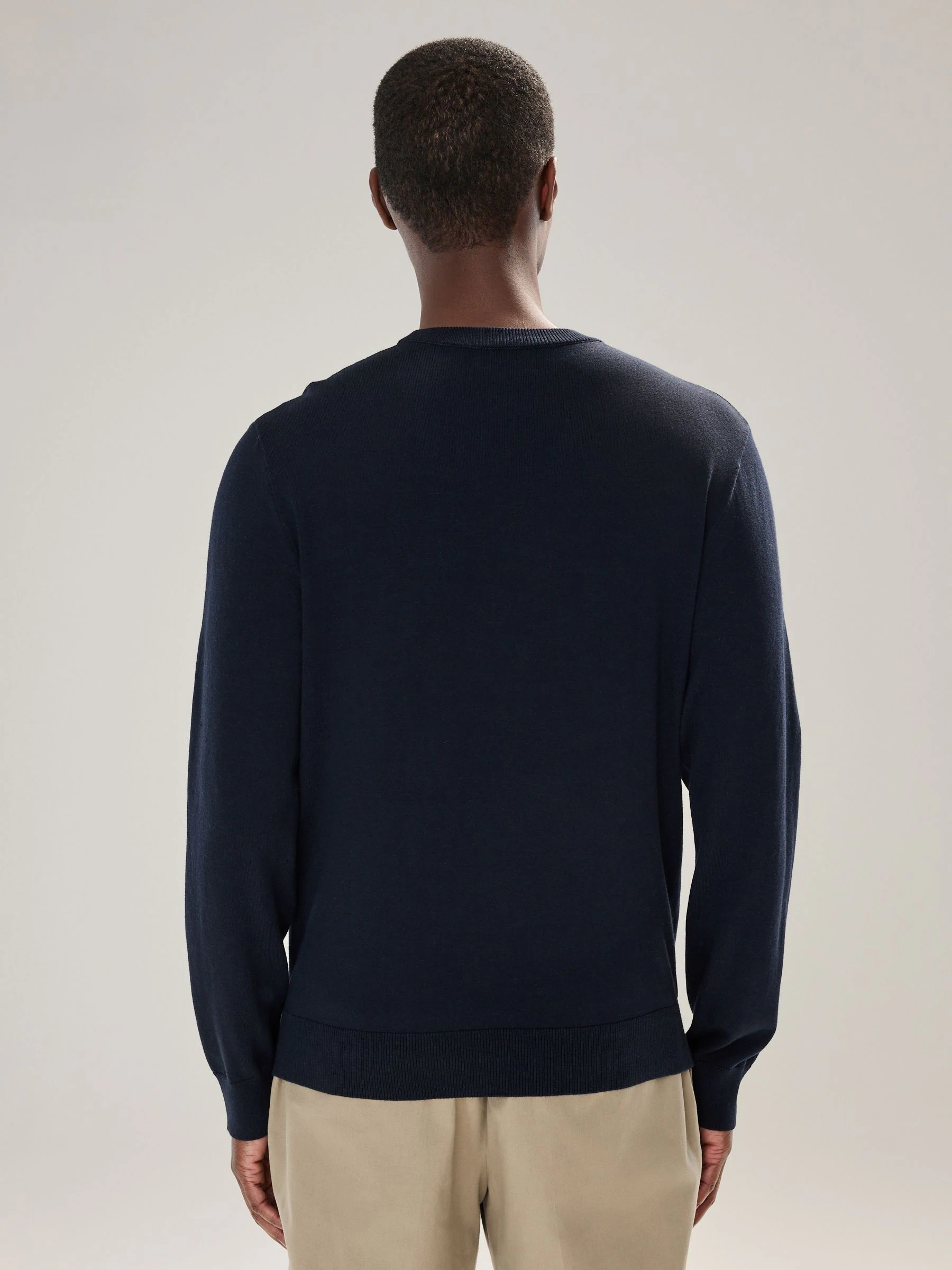 Donkerblauw - Hertlogo - Regular Fit Cotton Rich Crew Neck Jumper