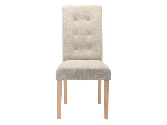 Lot de 2 chaises en tissu et bois - Beige - VILLOSA
