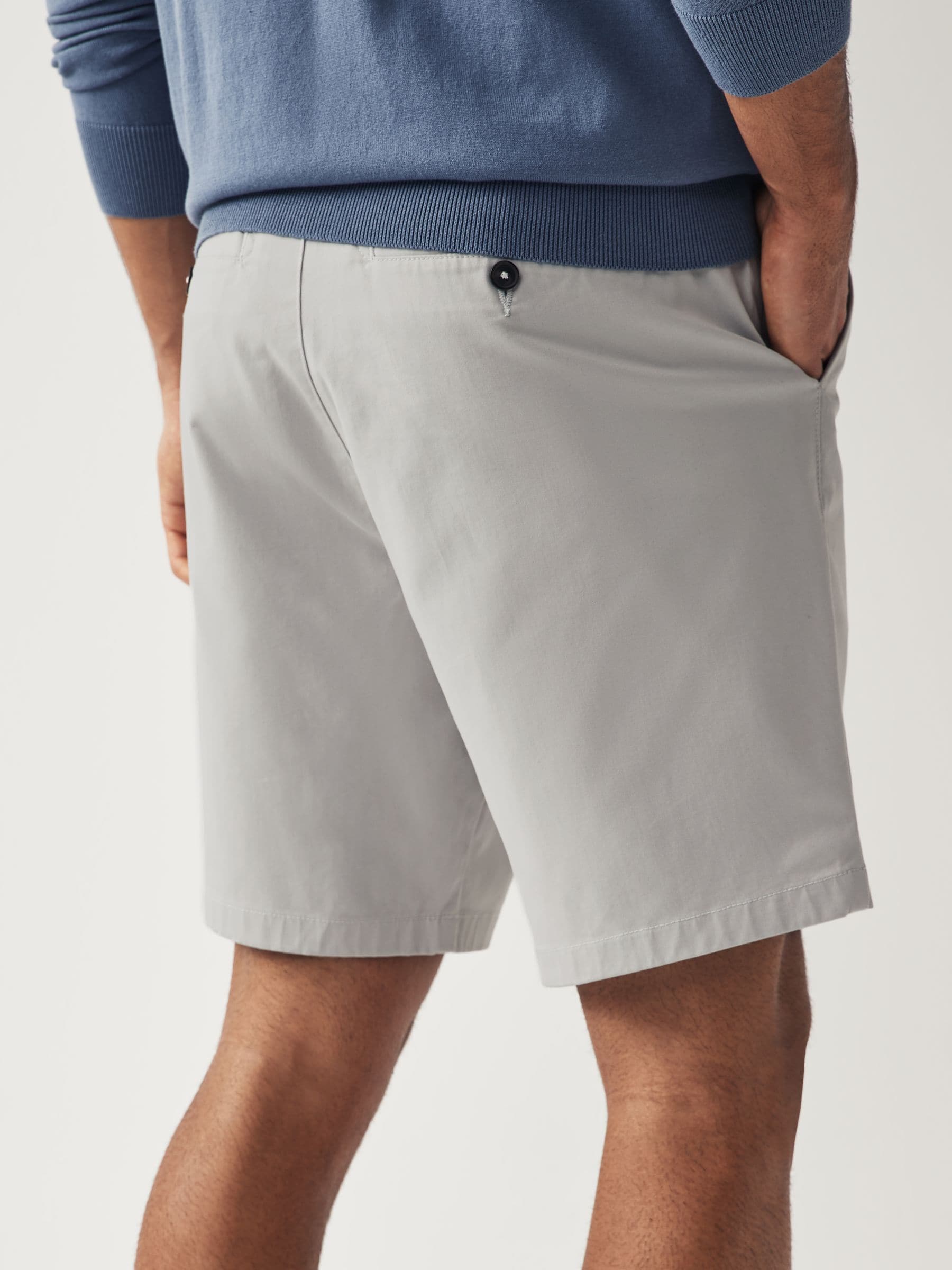 Lichtgrijs - Straight fit - Chinoshort met stretch