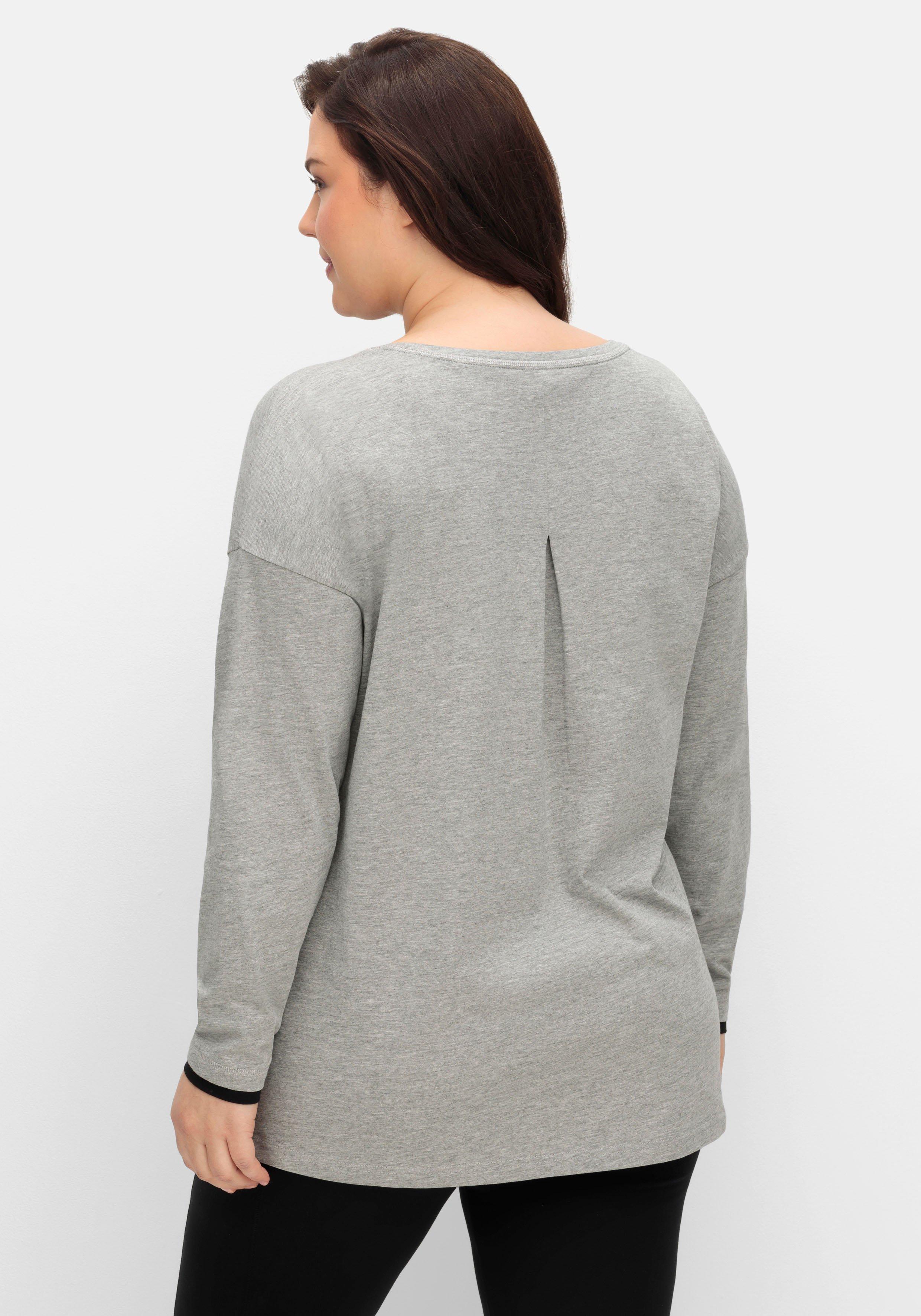Jerseyshirt mit Rundhals und Falte im Rücken