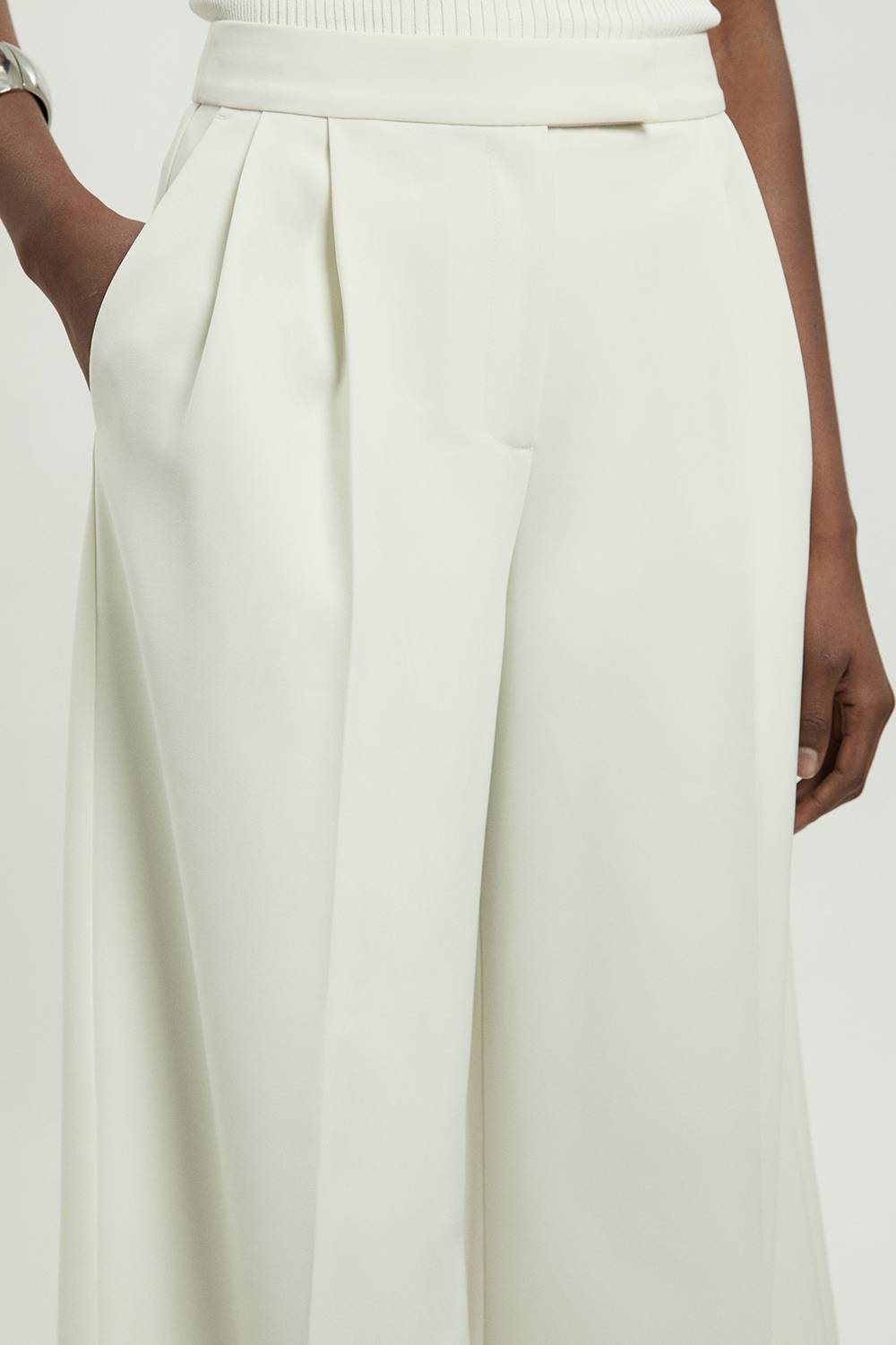 KarenMillen Pantalon Large Tailleur En Viscose Compacte