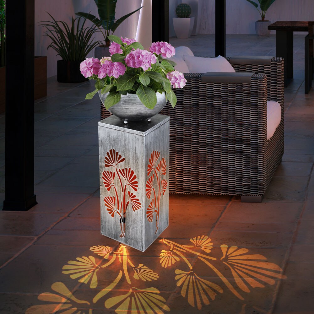 LED Solarleuchte, abnehmbare Pflanzenschale, Höhe 59 cm