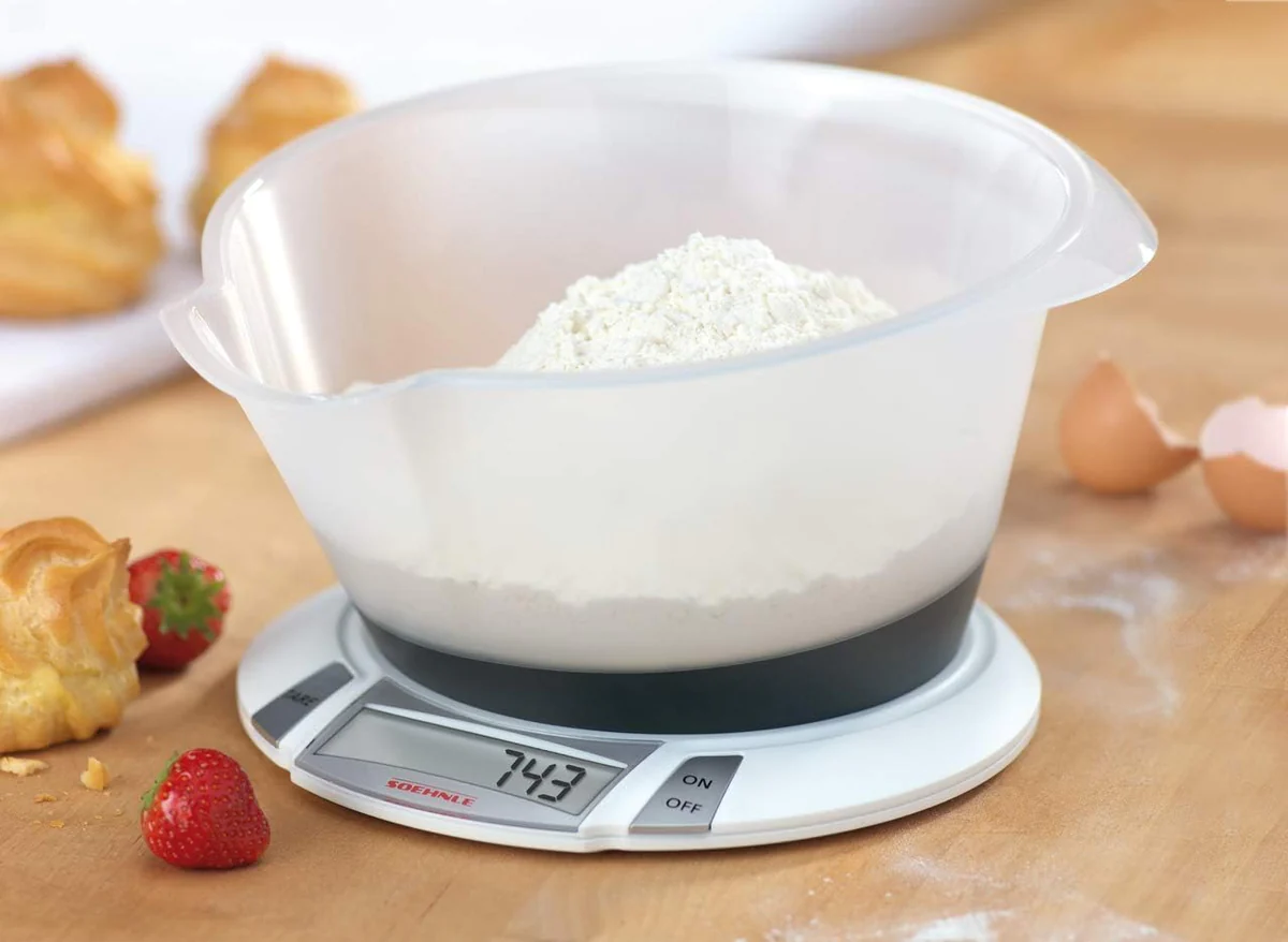 balance électronique avec bol et écran jusqu'à 5 kg blanc noir gris So