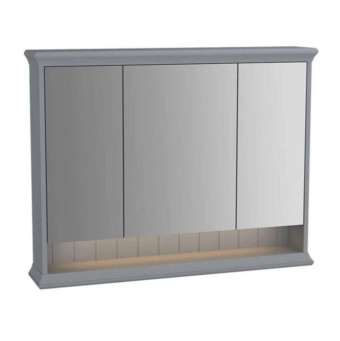 Vitra Valarte - LED-Spiegelschrank 980 mm 3 Türen Grau Matt