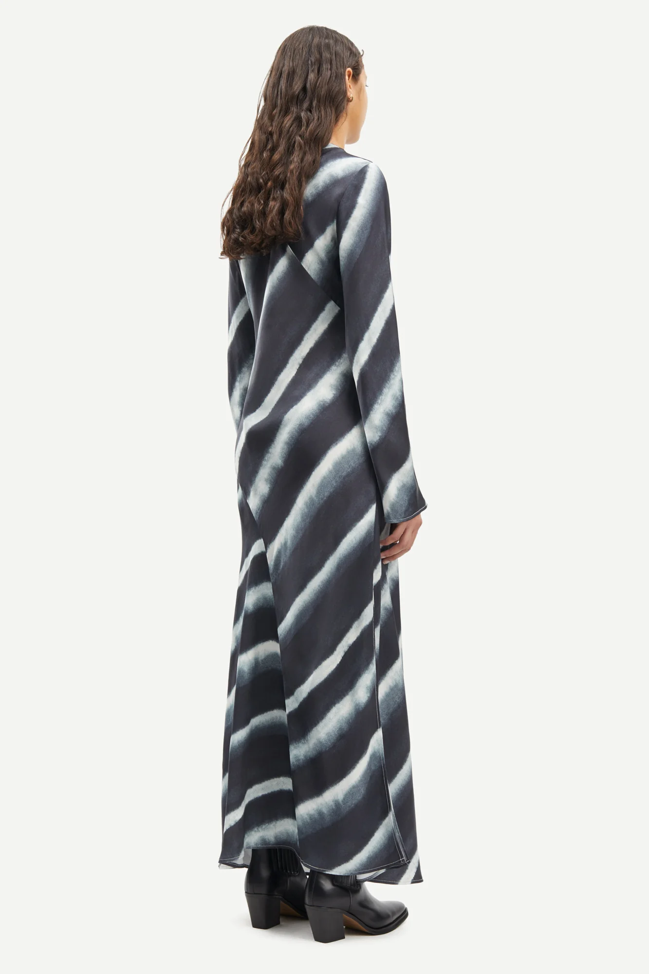 Samsøe Samsøe  Madeleine lang kjole - Striped Ombre Blue