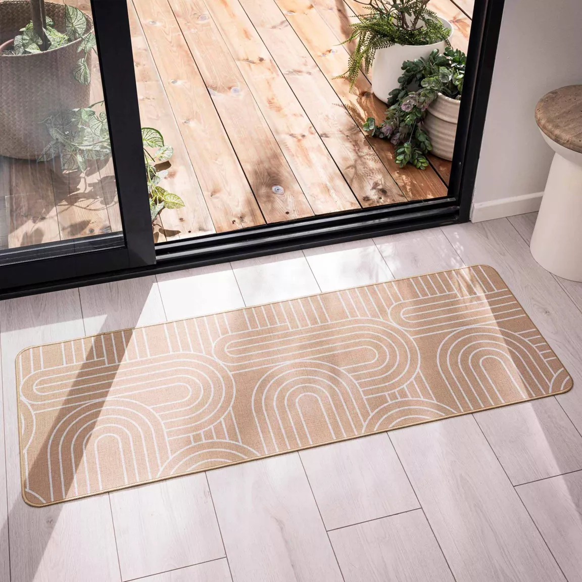 Tapis tissé antidérapant (45 x 120 cm) Modul Blanc