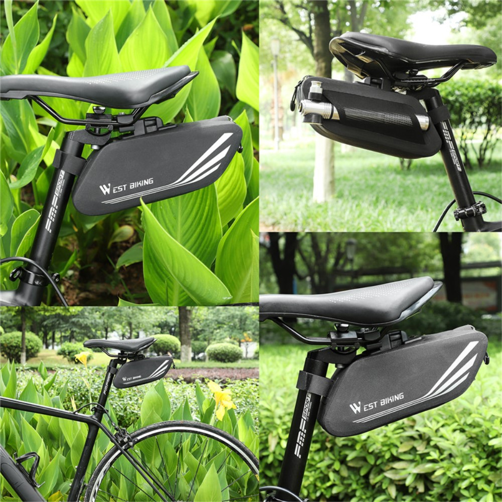 (1L) Wasserabweisende Universal Gravel Bike Satteltasche für das Fahrrad Velo - Schwarz