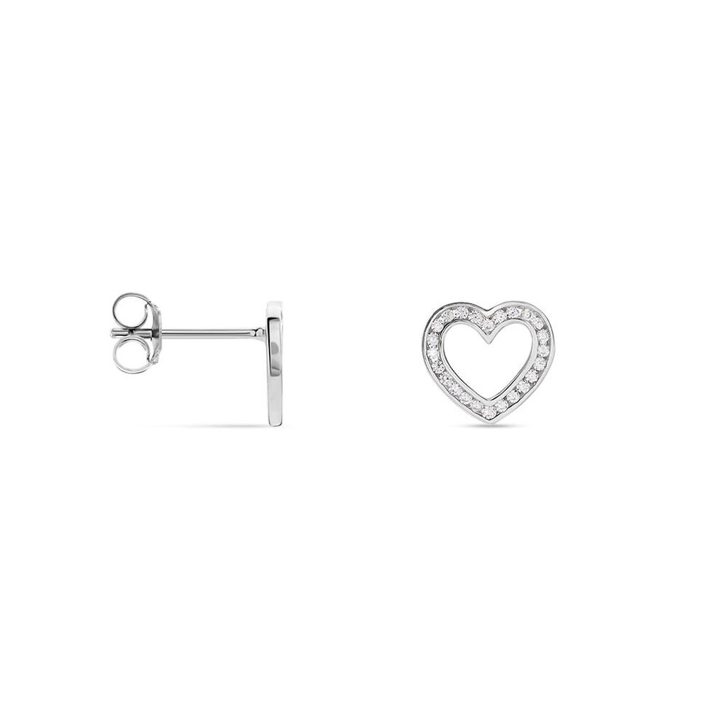 Boucles D'oreilles Puces Quintin Argent Blanc Oxyde De Zirconium