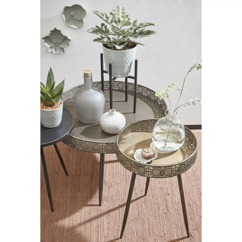 Mica Decorations Ascot Plantenstandaard L20,5 x B20,5 x H35 cm Zwart
