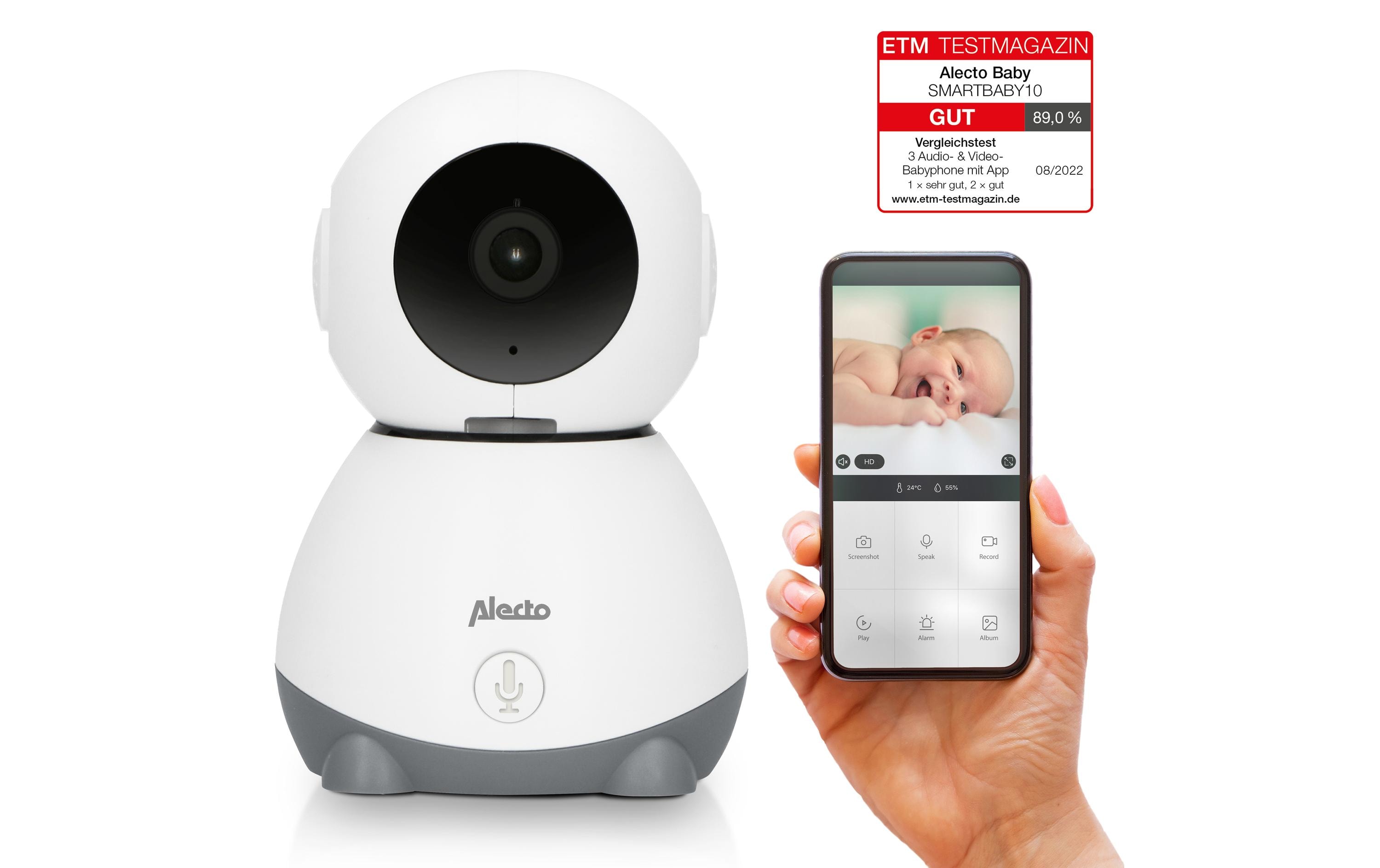 Video-Babyphone Smartbaby 10 Weiss/GrauWLAN-Babyphone mit Kamera
