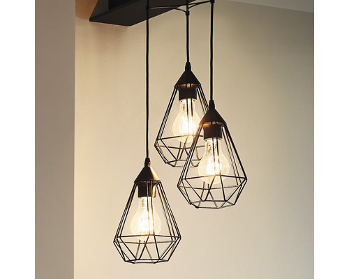 3-lamps hanglamp Ø 31 cm zwart