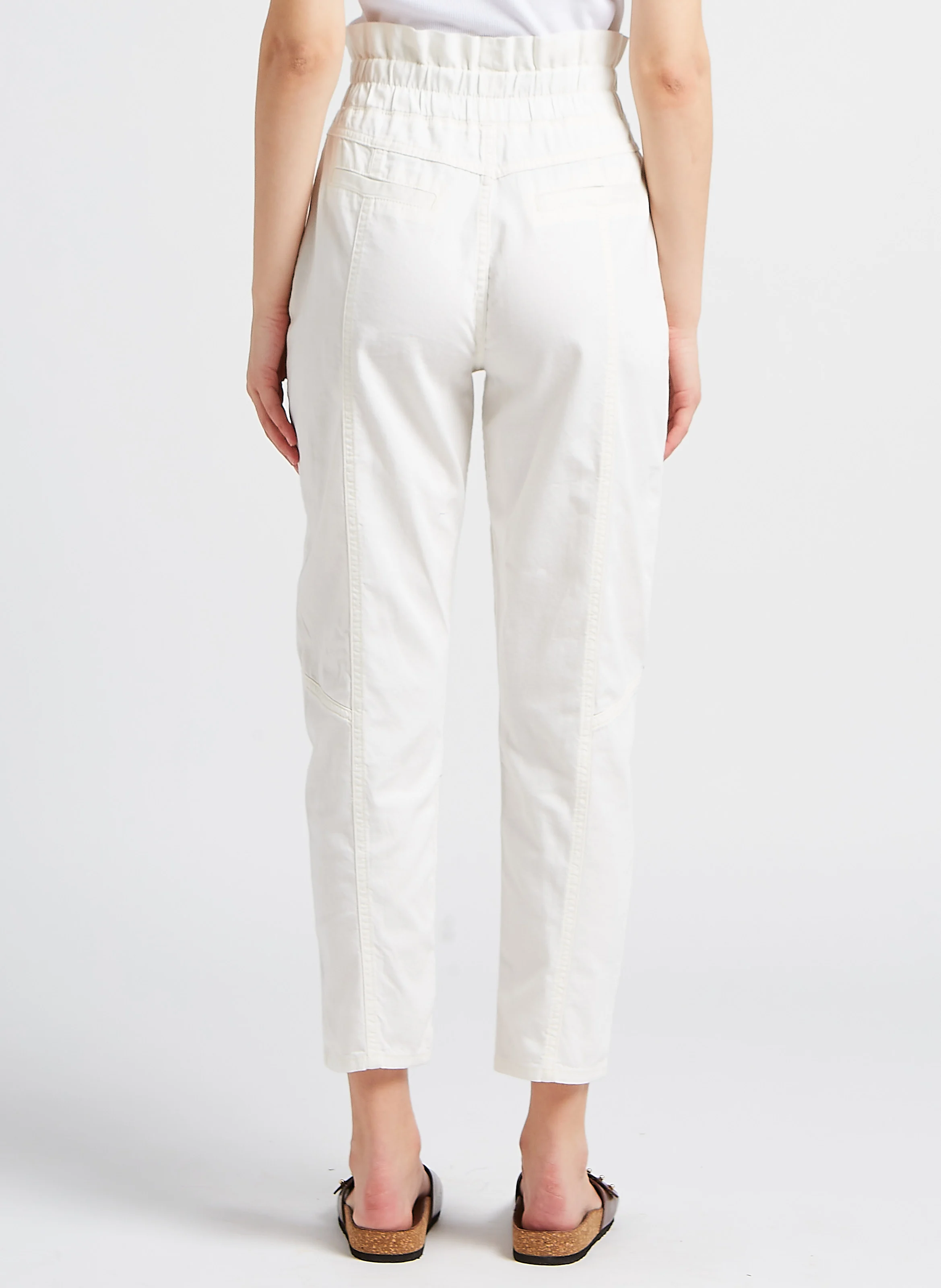 OMNY - Pantalon droit en coton| Blanc