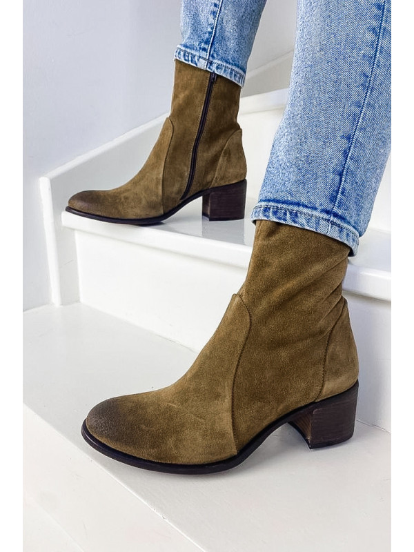 Aliwell - Bottines ALIAS Velours Tan