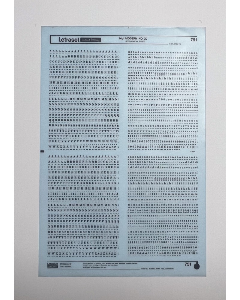 letraset-751- MODERN NO.20 - 14pt