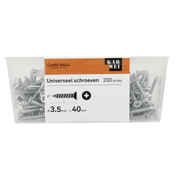 KARWEI unischroef platkop verzinkt 3,5x40 mm (200 stuks)