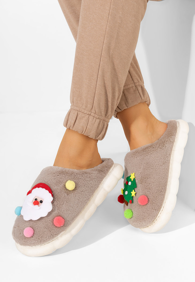 Pantoufles femme kaki Denita