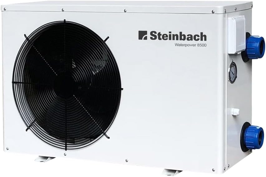 Steinbach Wärmepumpe Waterpower 8500, R32, Heizleistung 8,5 kW, Kühlleistung 6,0 kW, Anschluss 230 V / 1,45 kW, Schallleistung dB(a) 50, Wasseranschluss DA50 bzw. Ø 38 mm Schlauch, 049207