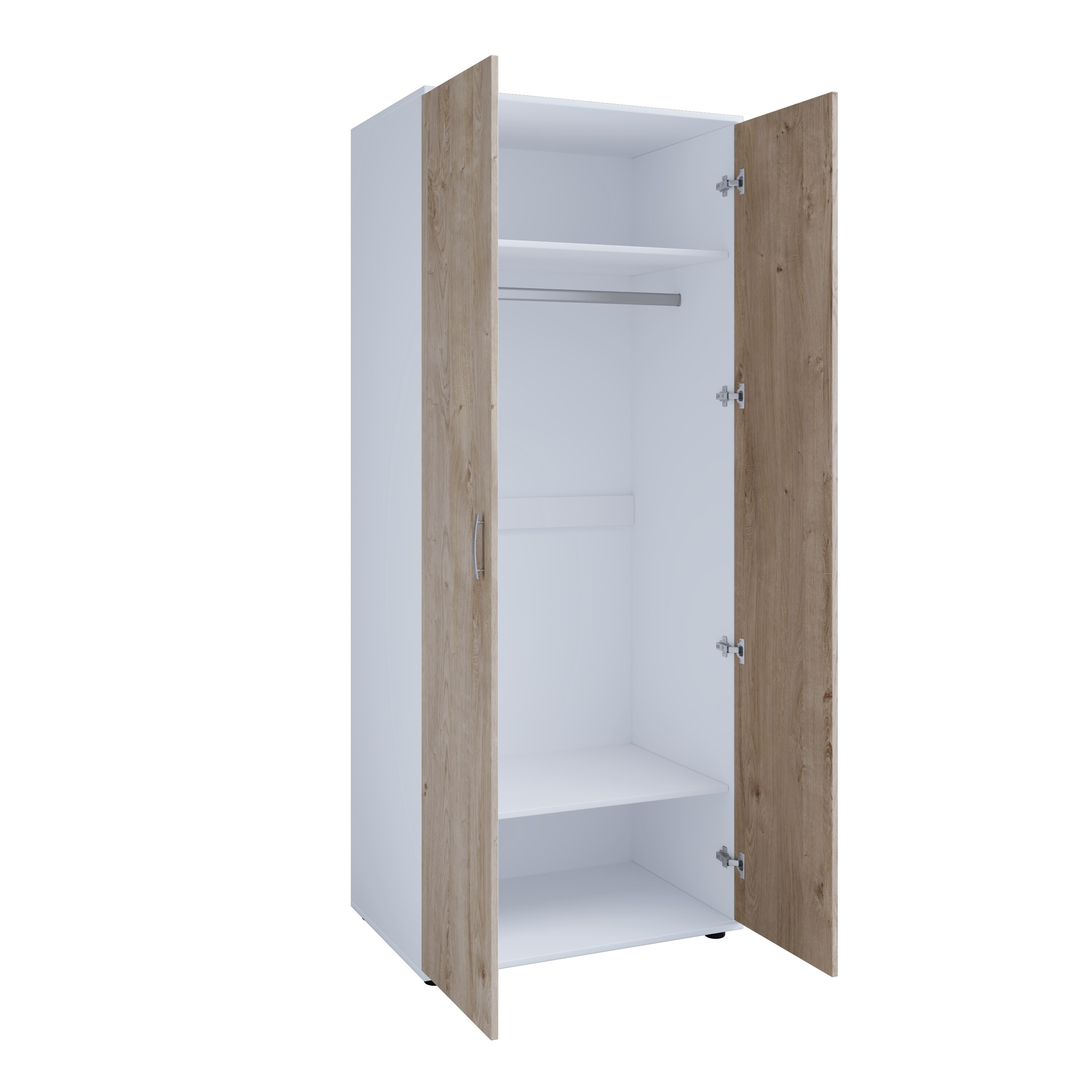 nonjoo. Babyzimmer Hanna Set 4: best. aus Babybett, Kommode, Wickelaufsatz, Wandboard, Regal mit 3 Fächern und Kleiderschrank 2-trg.