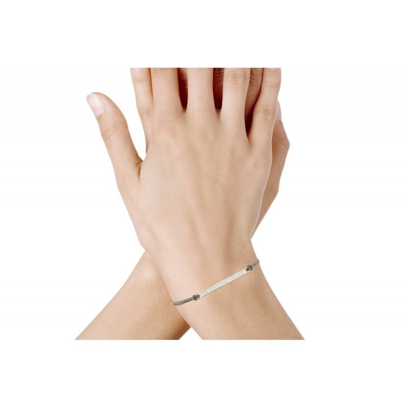Bracelet Lien Barrette Argent et Strass - Classics - Rouge