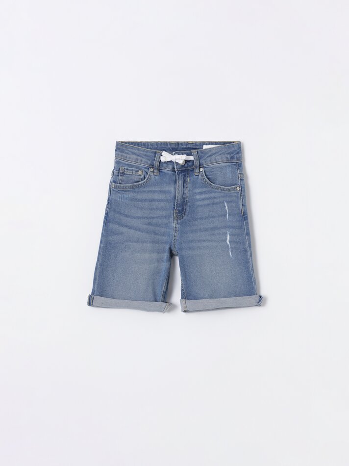 Bermuda jeans confortável - Índigo