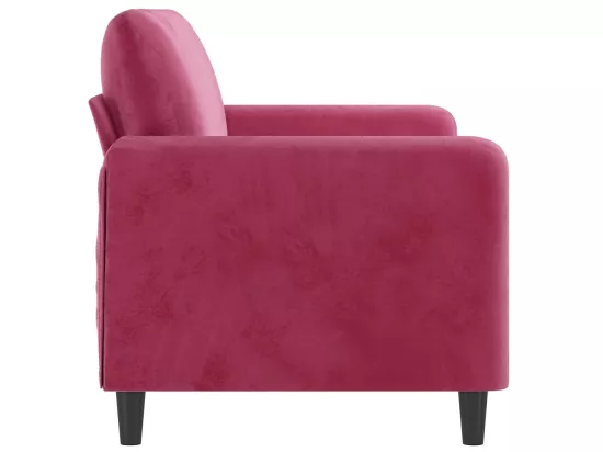Canapé à 2 places Rouge bordeaux 140 cm Velours