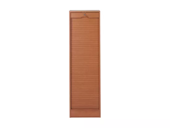 Classeur à Rideau Merisier 8 Tablettes 1 Kit DS Serrure L 41,4 H 140,4 P 44 cm