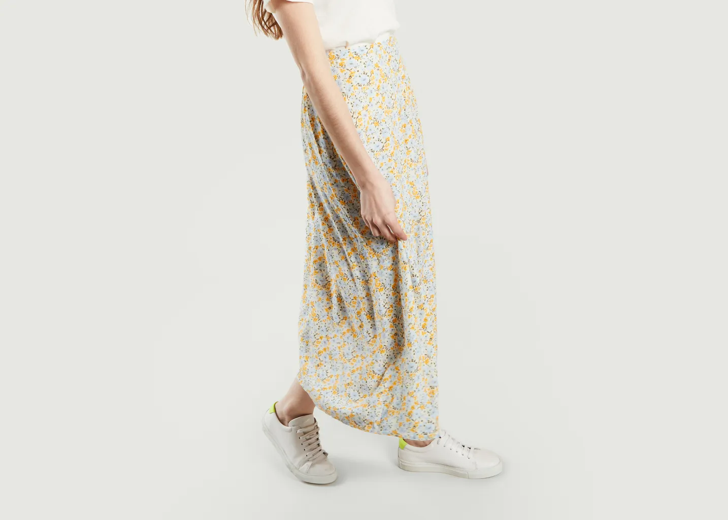 Jupe midi motif fleuri Andina Samsoe Samsoe