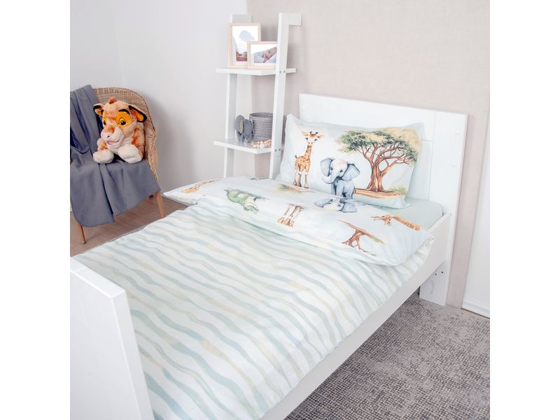 Herding Kinder Bettwäschegarnitur Safari, 40/60 100/135 cm Bettwäsche-Set für Kinder aus 100% Baumwolle