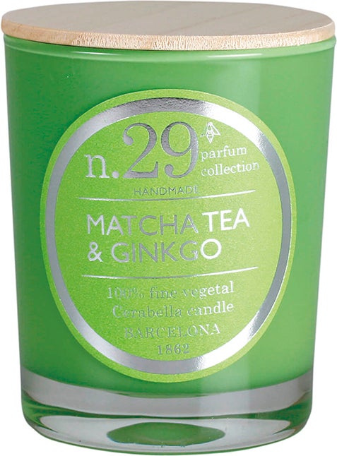 Cerabella geurkaars Matcha Tea & Ginkgo kruidig 40 uur D 8 H 12 cm