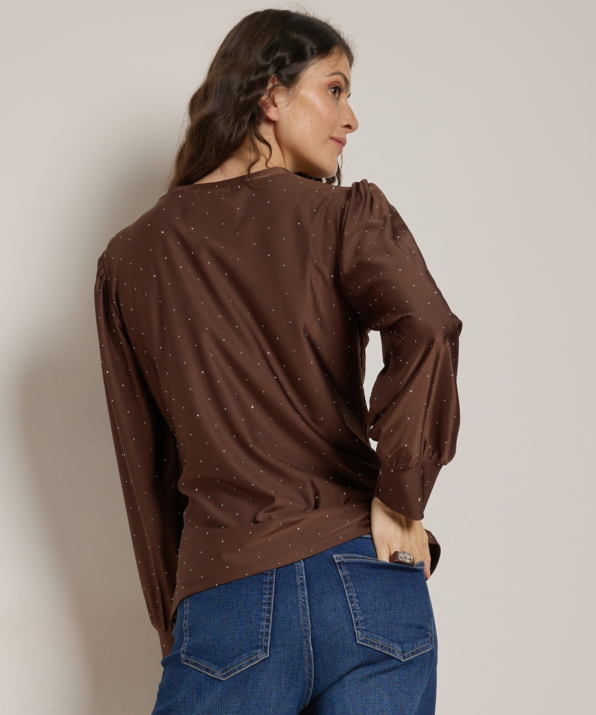 glitter top met strik