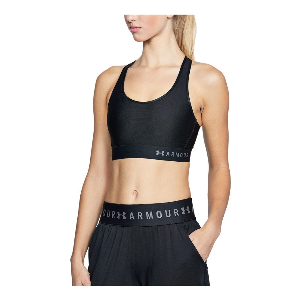 Under Armour MID KEYHOLE - Brassière Femme noir