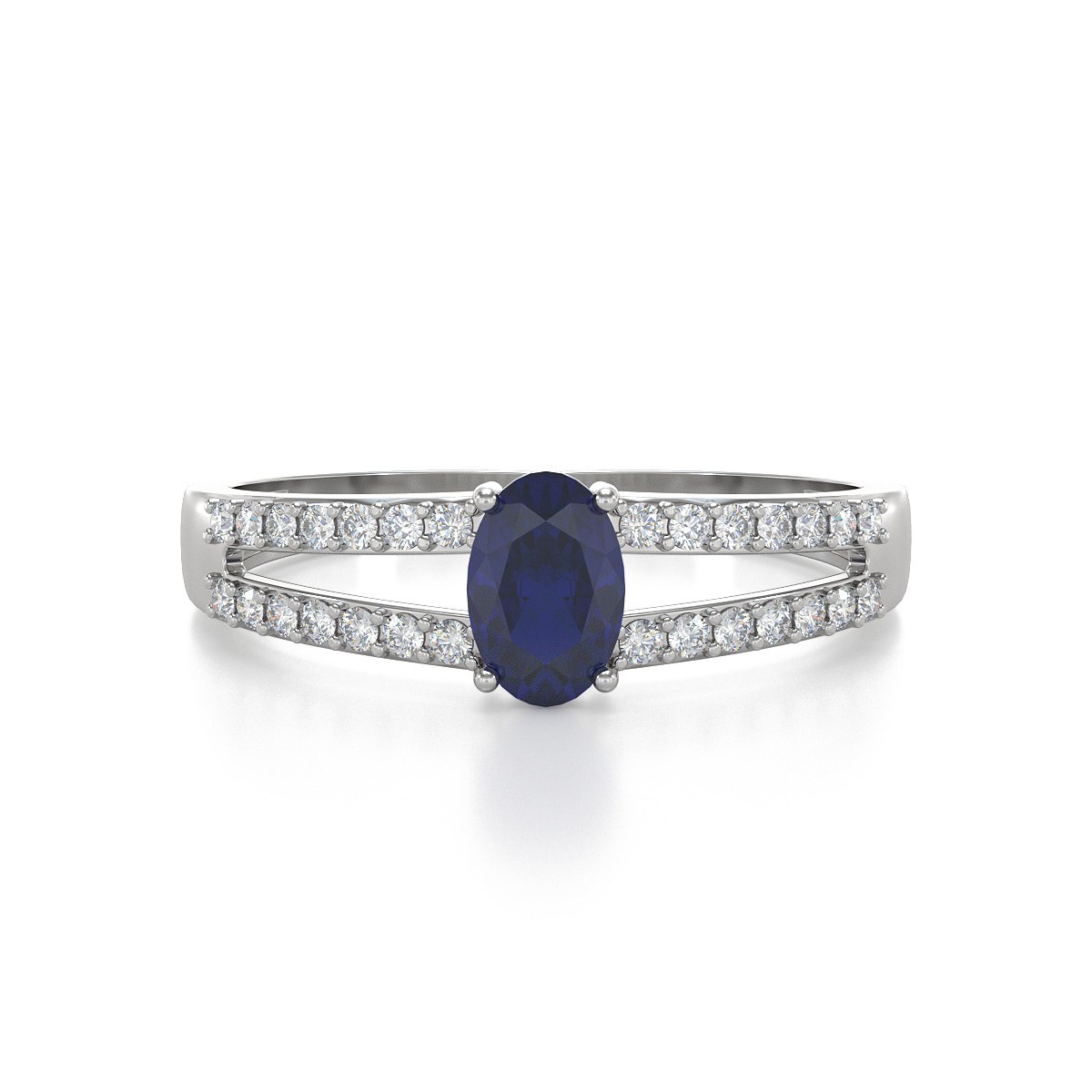 Bague ADEN Saphir et diamants sur Argent 925 2.102grs