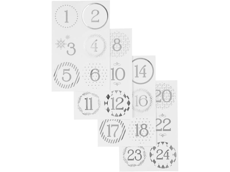 Creativ Company Adventskalender-Zahlen Ø 4 cm Sticker für Adventskalender