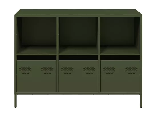 Buffet vert olive 101,5x39x73,5 cm acier laminé à froid