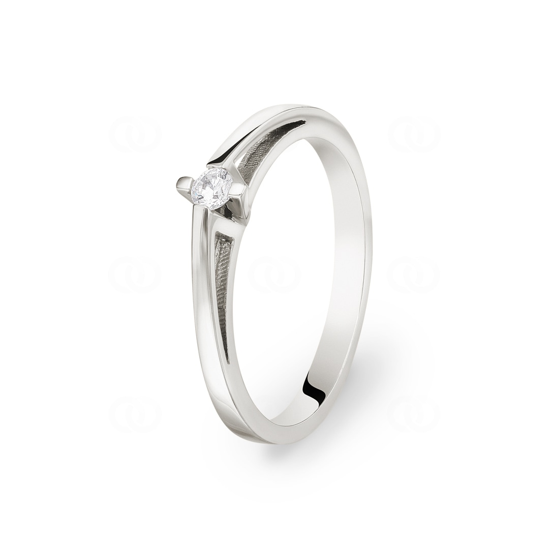 Solitärring 750/18 K Weissgold mit Zirkonia Ø 55