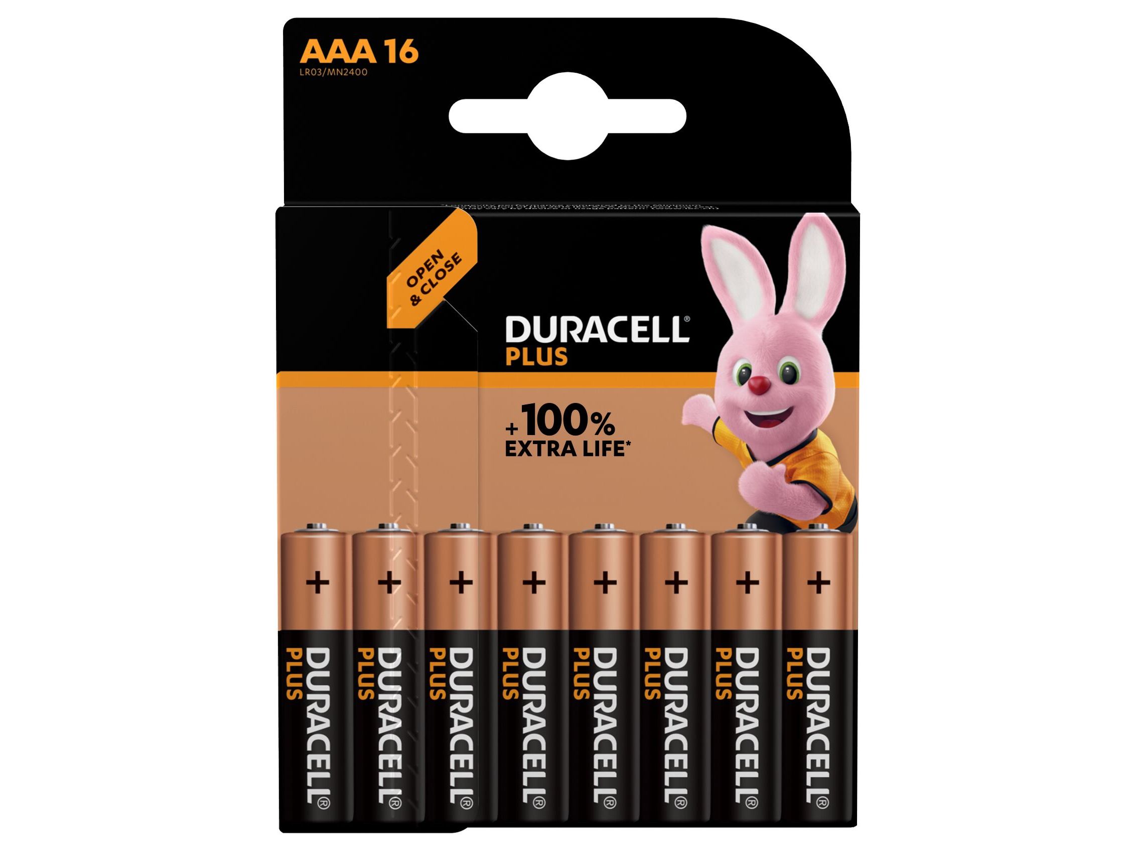CONJUNTO DE PILHAS ALCALINA DURACELL PLUS AAA 16 UNIDADES