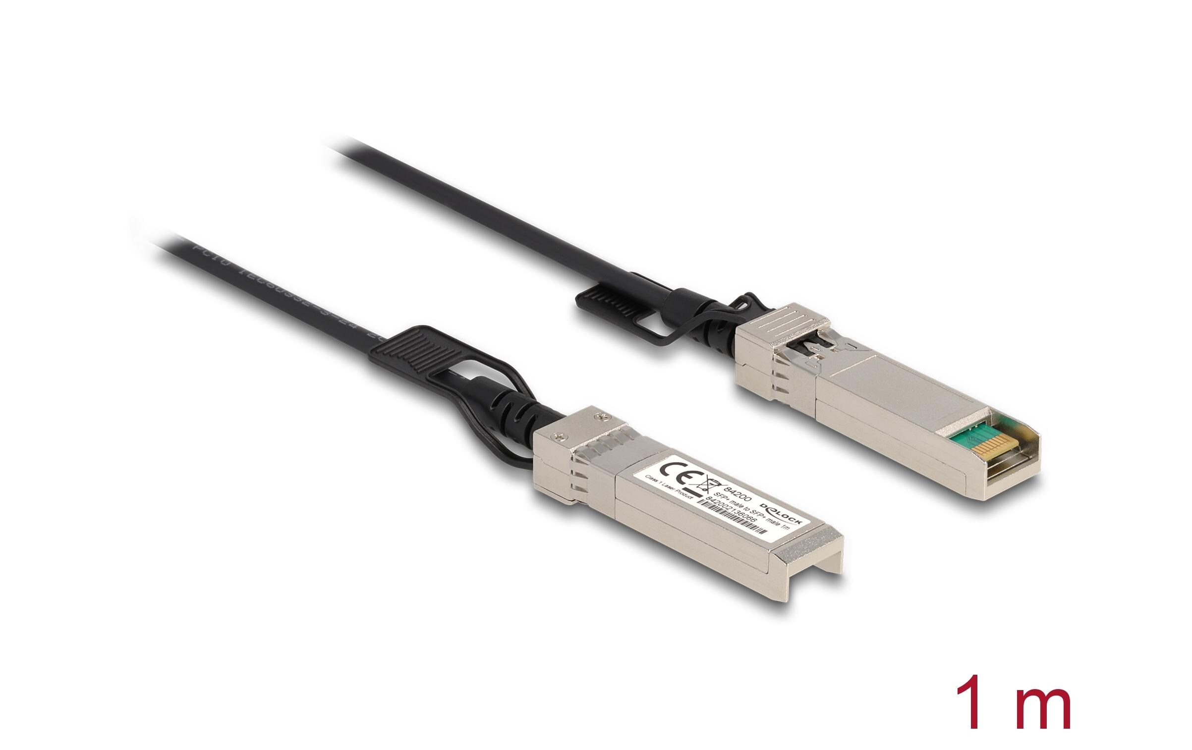 Direct Attach Kabel SFP+/SFP+ 1 mDelock Kabel Twinax SFP+ Stecker zu SFP+ Stecker 1 m