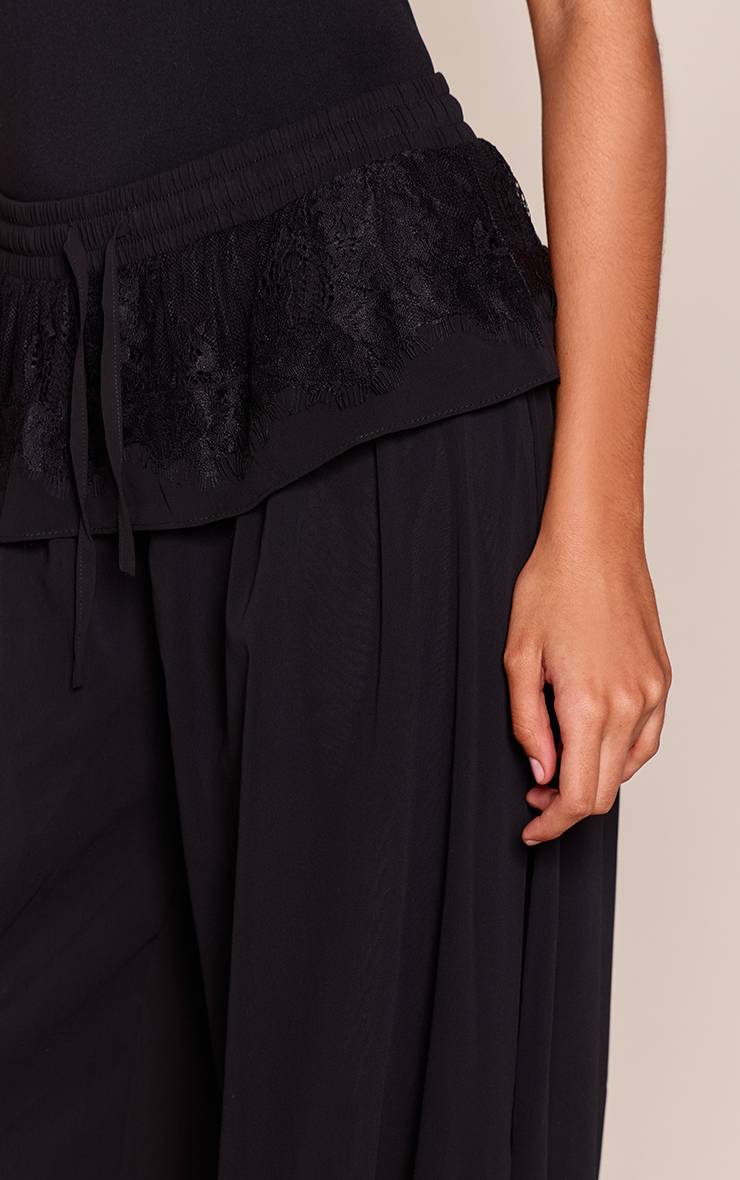 Noir Pantalon Ballon À Superposition En Mousseline