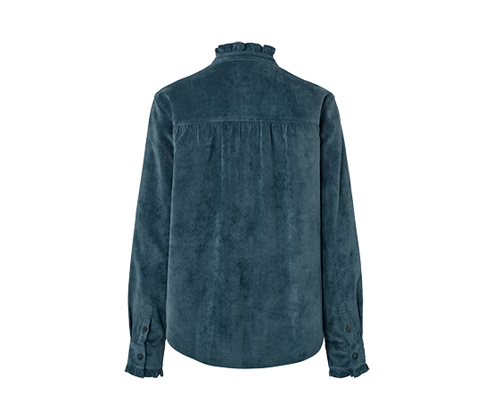 Cordbluse mit Rüschendetail