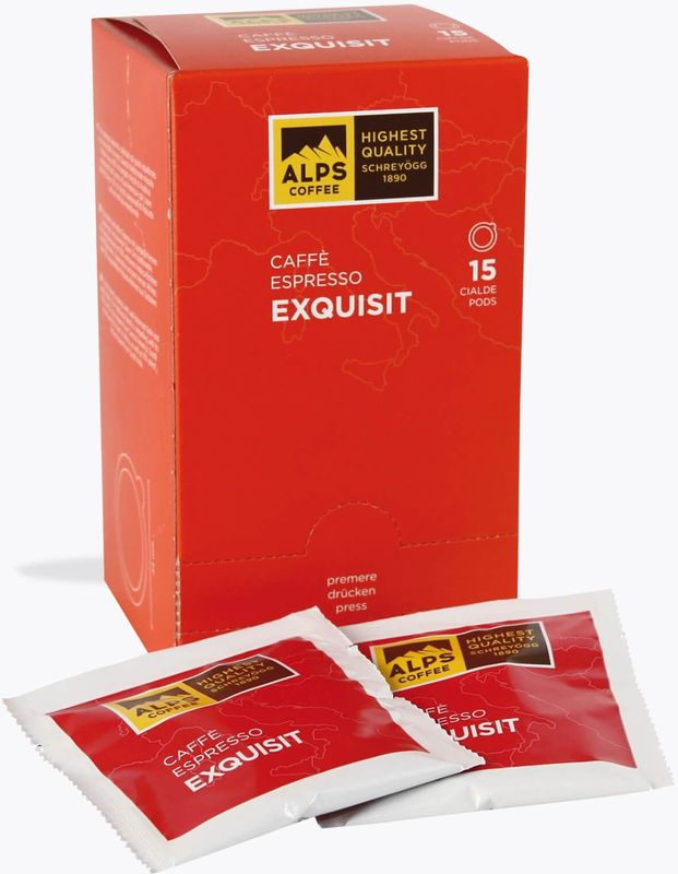 Alps Coffee - Espresso Exquisit - Koffiepads - 15 Stuks