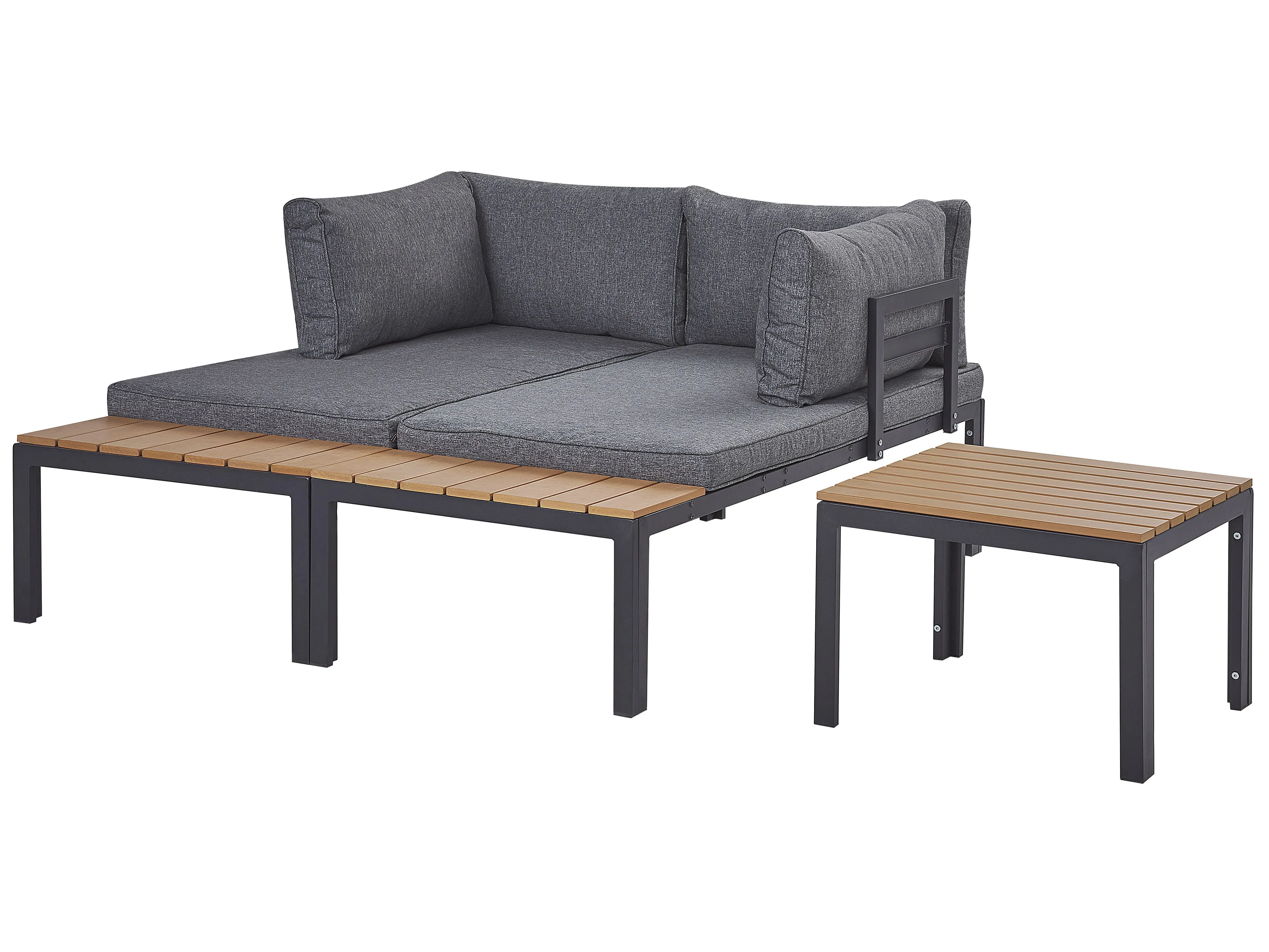 Tuin hoekloungeset met tafel 4-zits PIENZA II rechtszijdig modulair Grijs