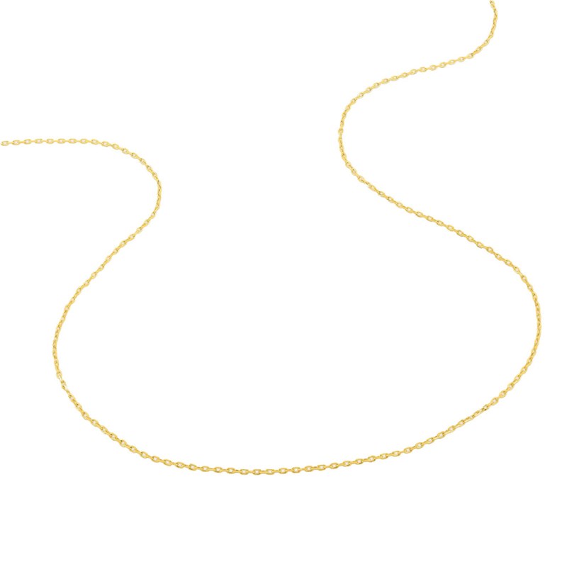 Chaîne mixte 40 cm - Forçat diamanté - Or 18 Carats - Largeur 0.85 mm