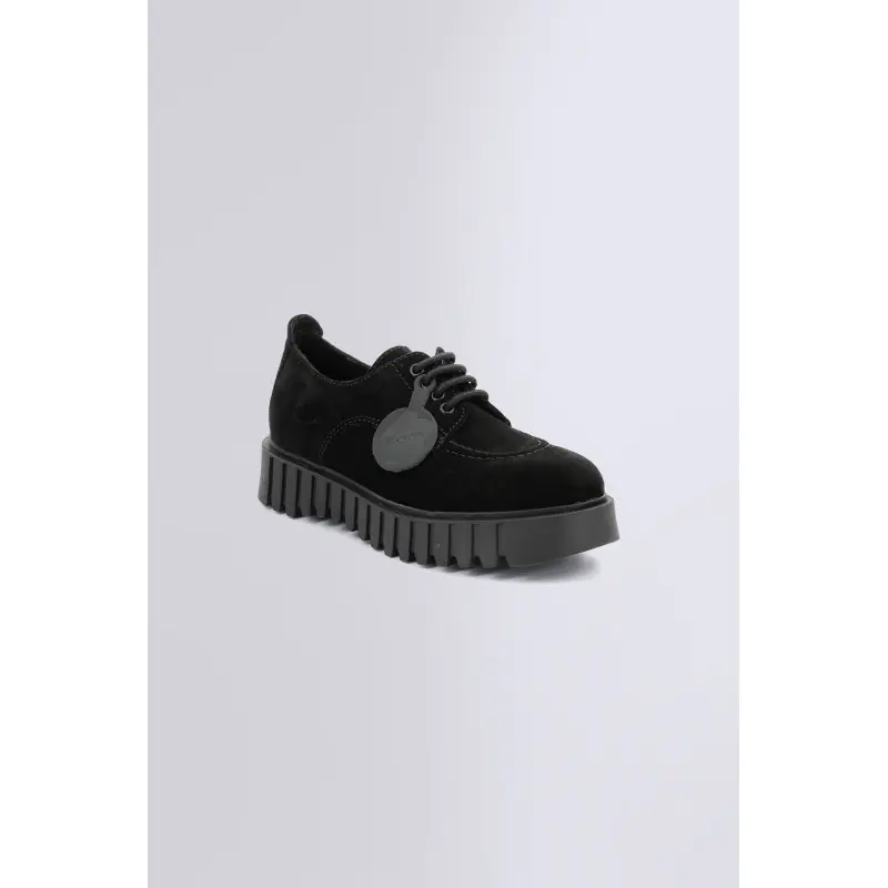 KICK FAMOUS NOIR DERBIES Cuir Femme