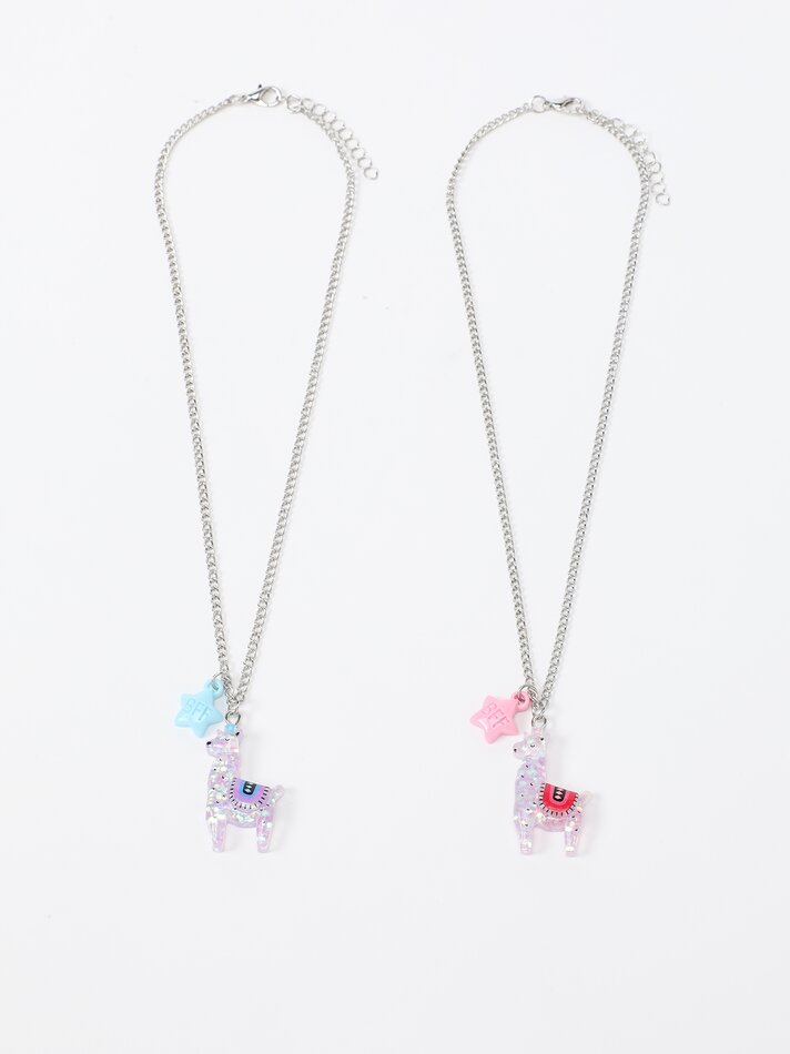 Conjunto de 2 colares de melhores amigas - Cores variadas