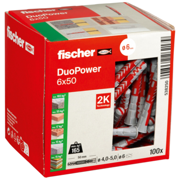 Fischer Universeelplug DuoPower 6x50mm 100 stuks