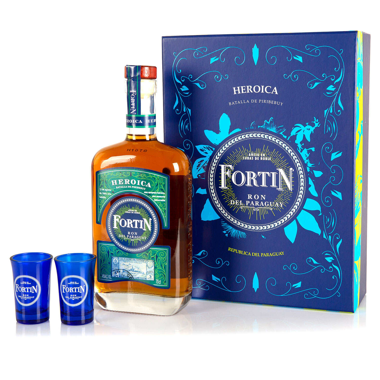 Coffret cadeau rhum 2 verres Fortin Heroica